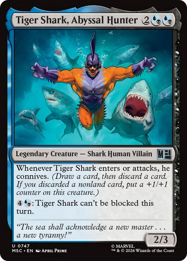Image for Tiger Shark, Abyssal Hunter (747) (Commander: Marvel Super Heroes) - Magic: The Gathering