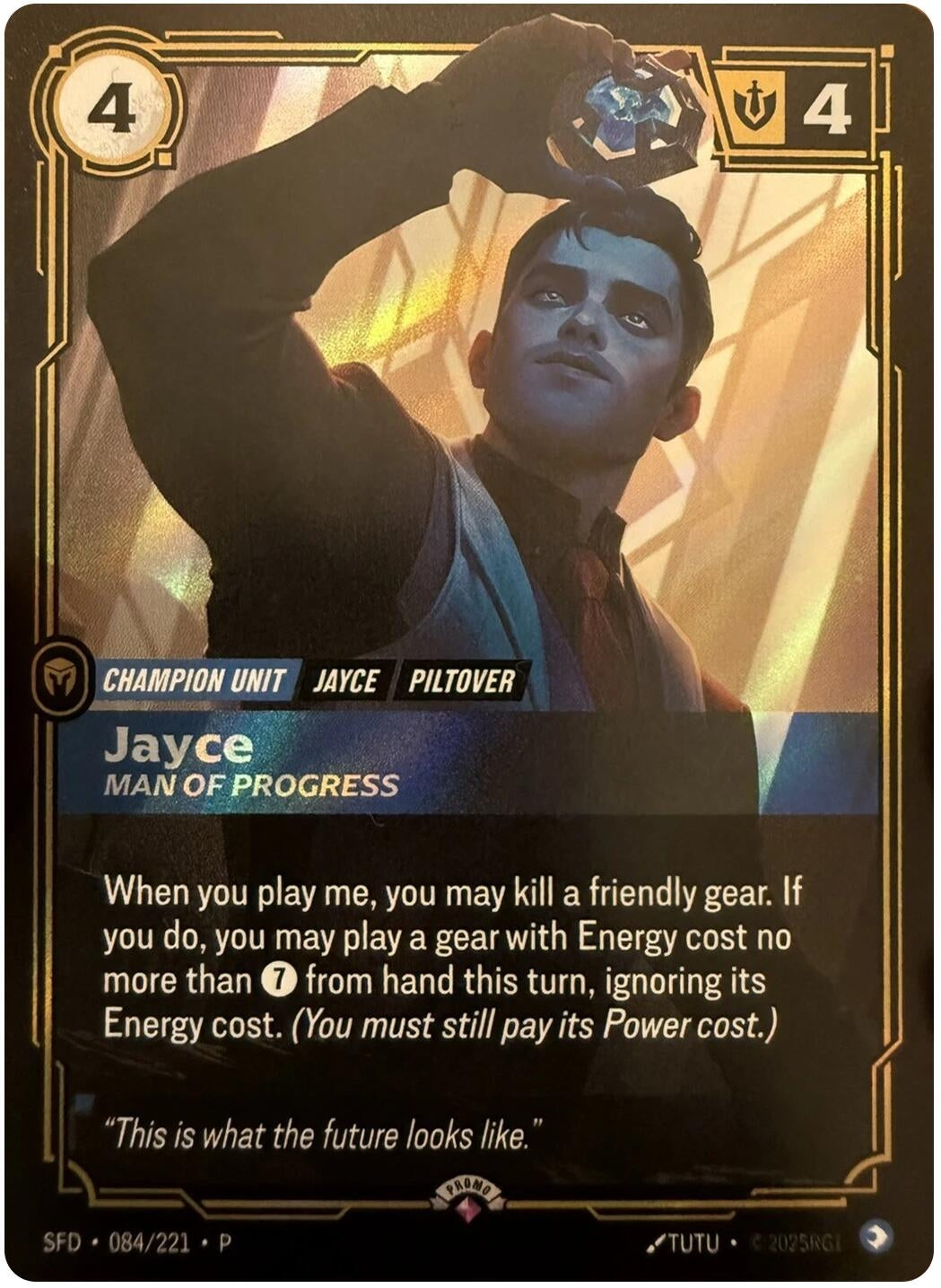Image for Jayce, Man of Progress (084/221) (Riftbound Organized Play Promotional Cards) (OPP) - Riftbound: League of Legends Trading Card Game