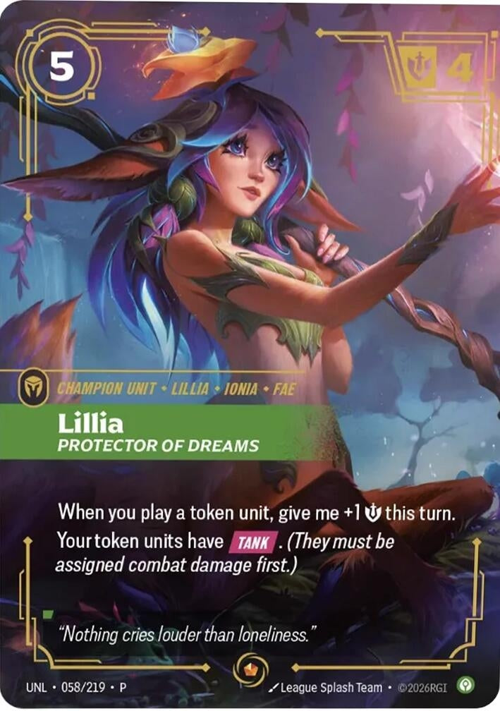 Image for Lillia, Protector of Dreams (058/219) (Riftbound Organized Play Promotional Cards) (OPP) - Riftbound: League of Legends Trading Card Game