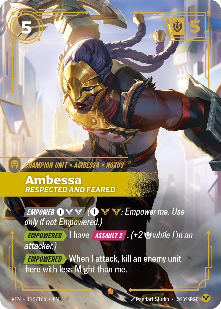 Image for Ambessa, Respected and Feared (136/166) (Vendetta) (VEN) - Riftbound: League of Legends Trading Card Game