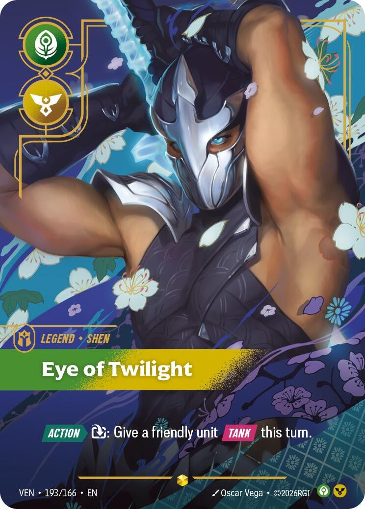 Image for Shen, Eye of Twilight (Overnumbered) (193/166) (Vendetta) (VEN) - Riftbound: League of Legends Trading Card Game