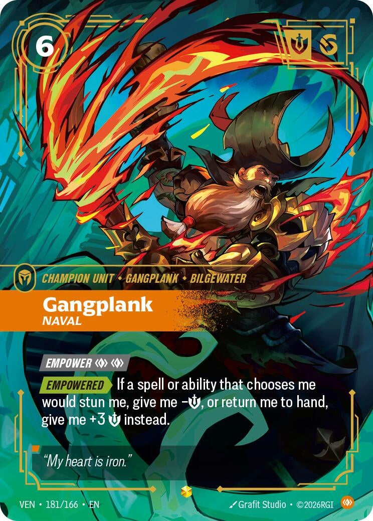 Image for Gangplank, Naval (Overnumbered) (181/166) (Vendetta) (VEN) - Riftbound: League of Legends Trading Card Game