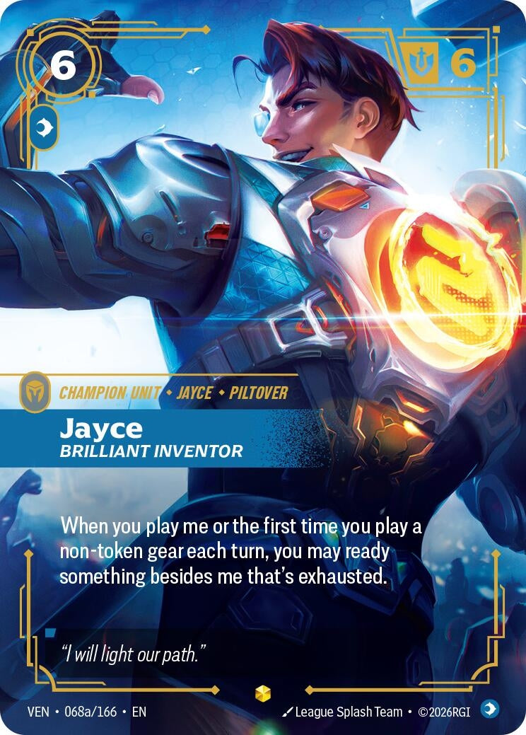 Image for Jayce, Brilliant Inventor (Alternate Art) (068a/166) (Vendetta) (VEN) - Riftbound: League of Legends Trading Card Game