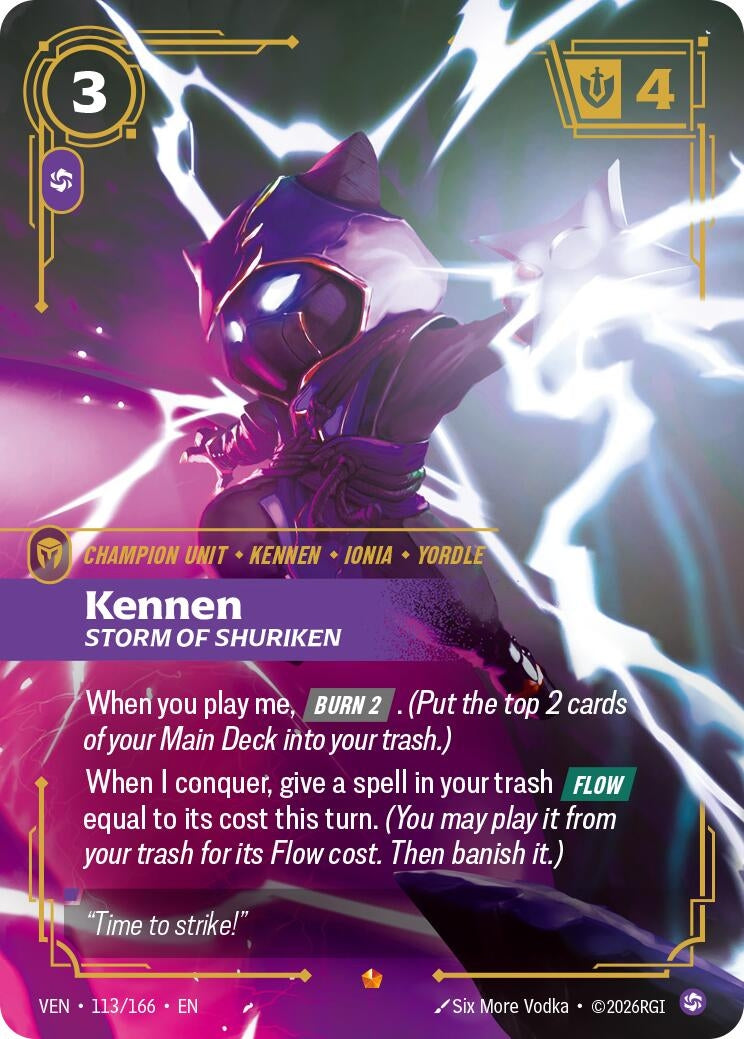Image for Kennen, Storm of Shuriken (113/166) (Vendetta) (VEN) - Riftbound: League of Legends Trading Card Game