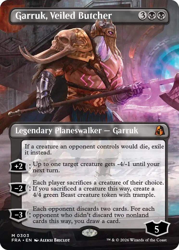 Garruk, Veiled Butcher (Borderless) (303) (Reality Fracture)