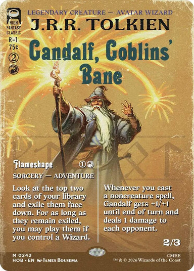 Image for Gandalf, Goblins' Bane (Borderless) (242) (The Hobbit) (HOB) - Magic: The Gathering