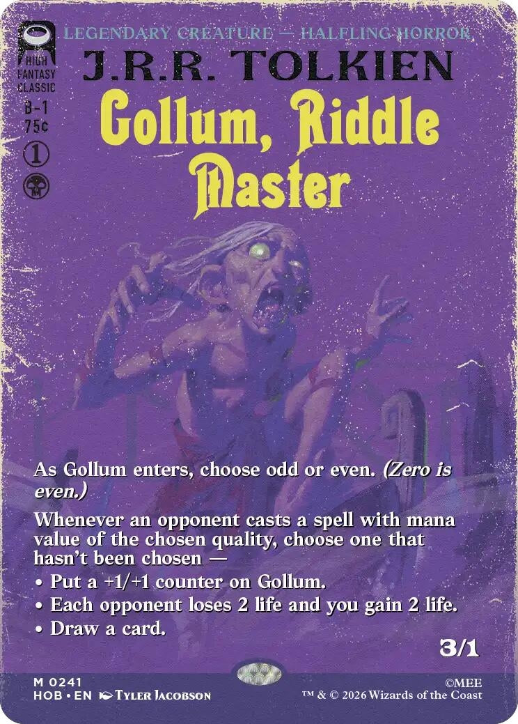 Image for Gollum, Riddle Master (Borderless) (241) (The Hobbit) (HOB) - Magic: The Gathering