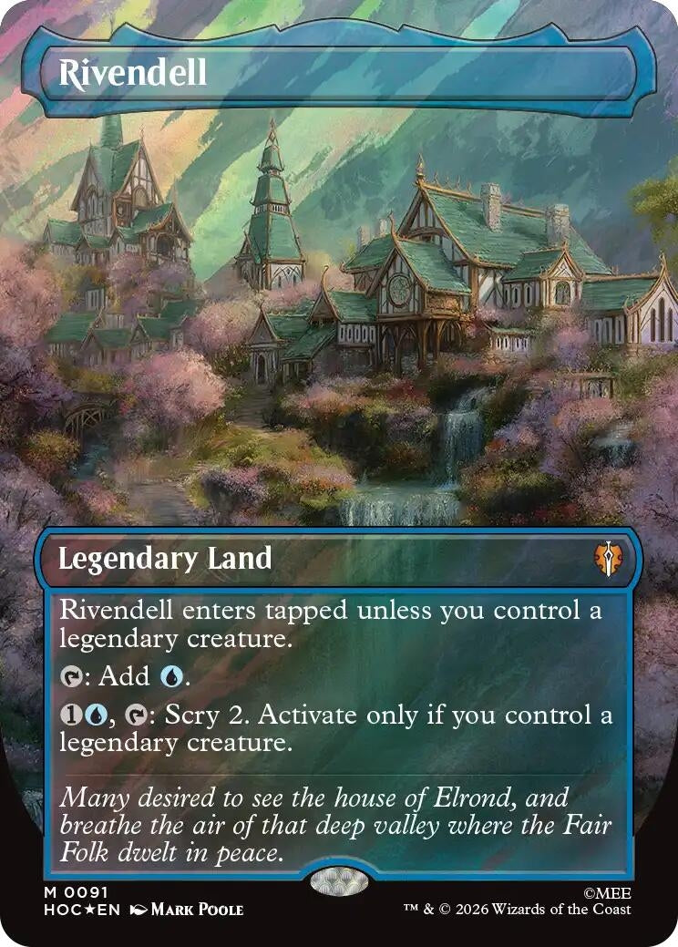 Image for Rivendell (Borderless) (Surge Foil) (91) (The Hobbit: Eternal-Legal) (HOC) - Magic: The Gathering