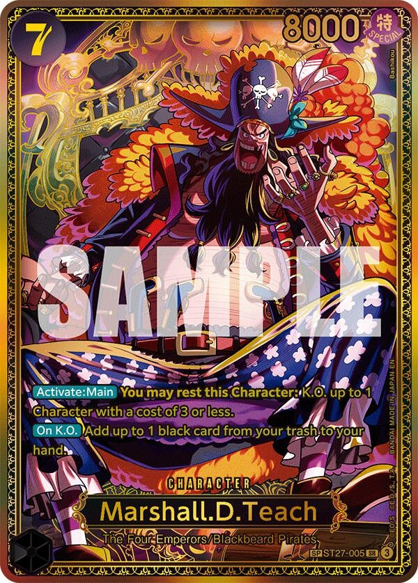 Image for Marshall.D.Teach (SP) (ST27-005) (The World's Strongest Warriors) (OP17) - One Piece Card Game
