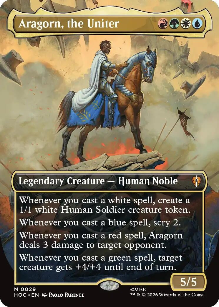 Image for Aragorn, the Uniter (Borderless) (29) (The Hobbit: Eternal-Legal) (HOC) - Magic: The Gathering