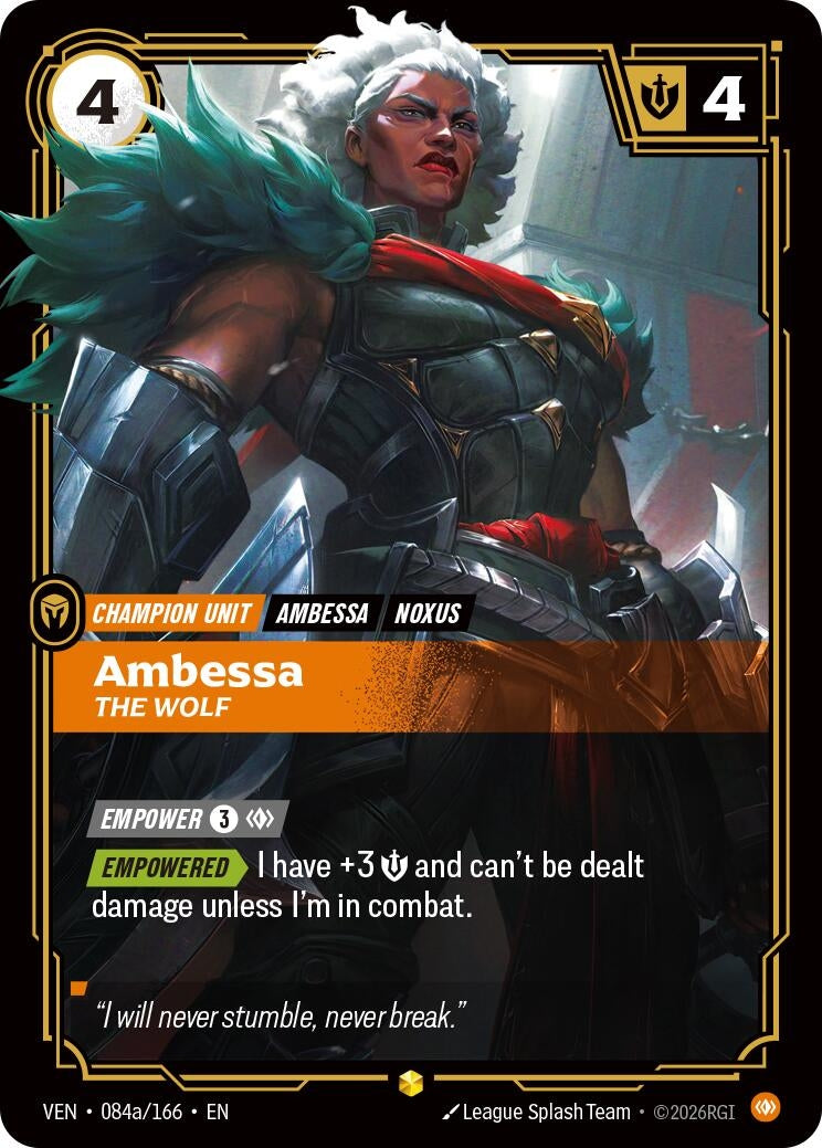 Image for Ambessa, The Wolf (Alternate Art) (084a/166) (Vendetta) (VEN) - Riftbound: League of Legends Trading Card Game