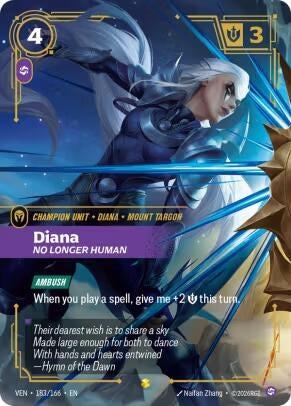 Image for Diana, No Longer Human (Overnumbered) (183/166) (Vendetta) (VEN) - Riftbound: League of Legends Trading Card Game