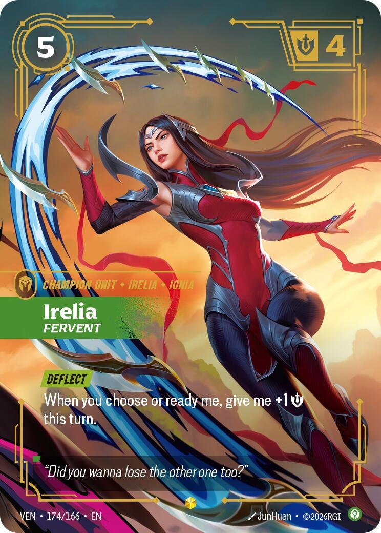 Image for Irelia, Fervent (Overnumbered) (174/166) (Vendetta) (VEN) - Riftbound: League of Legends Trading Card Game