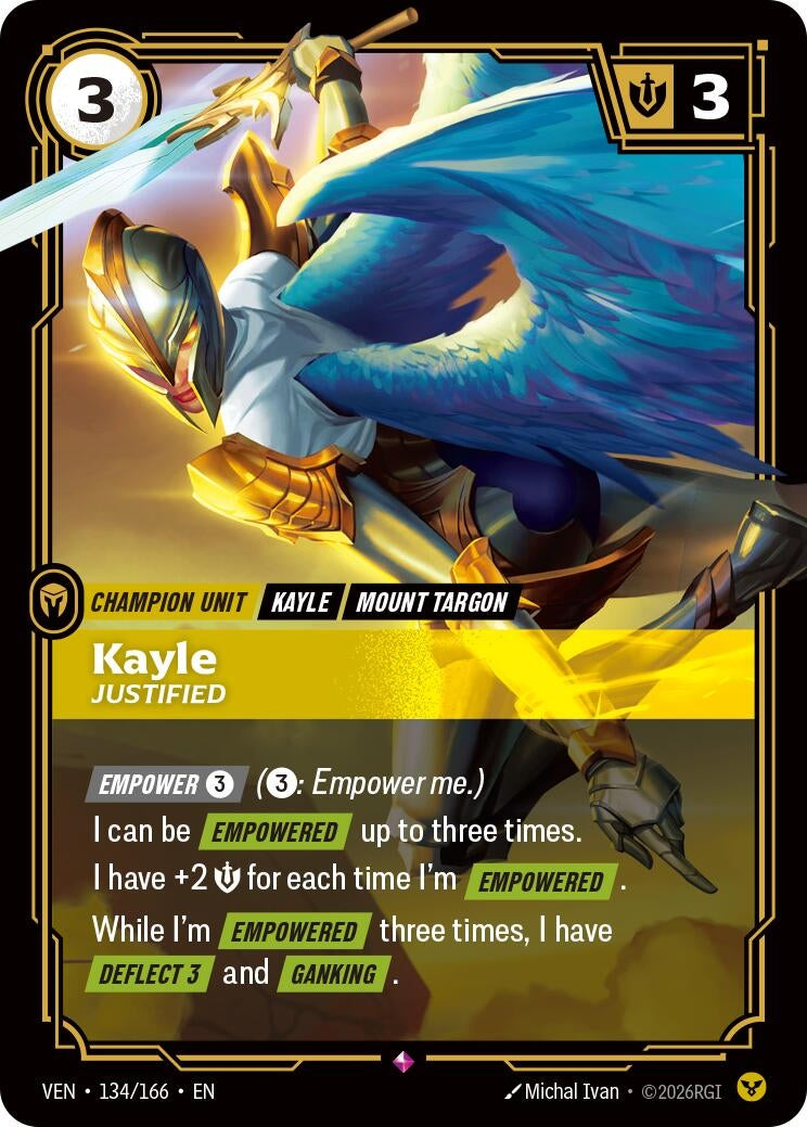 Image for Kayle, Justified (134/166) (Vendetta) (VEN) - Riftbound: League of Legends Trading Card Game