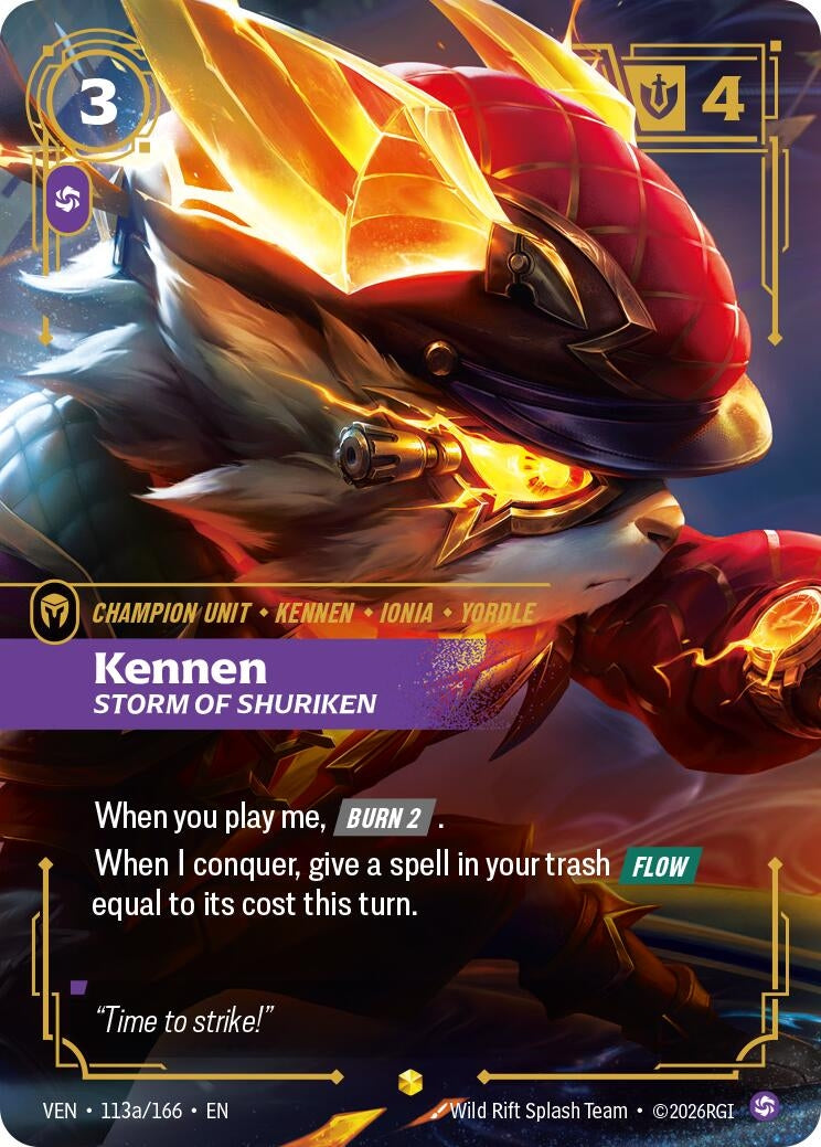 Image for Kennen, Storm of Shuriken (Alternate Art) (113a/166) (Vendetta) (VEN) - Riftbound: League of Legends Trading Card Game