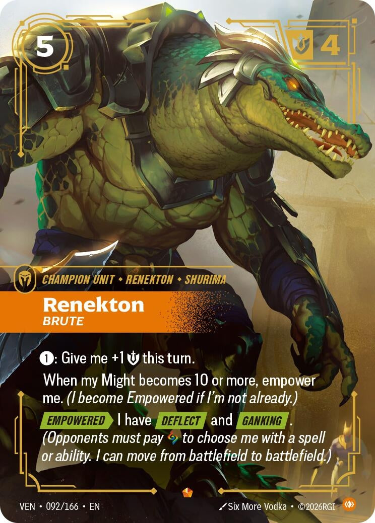 Image for Renekton, Brute (092/166) (Vendetta) (VEN) - Riftbound: League of Legends Trading Card Game