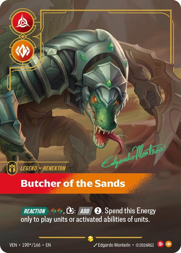Image for Renekton, Butcher of the Sands (Signature) (190*/166) (Vendetta) (VEN) - Riftbound: League of Legends Trading Card Game