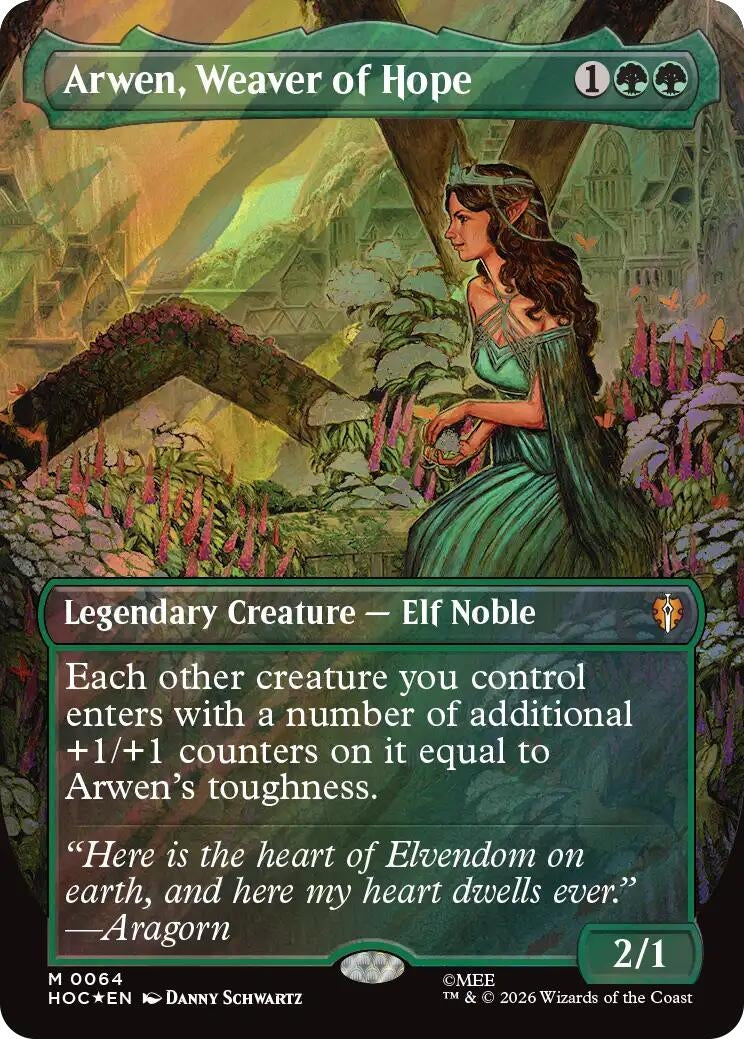 Image for Arwen, Weaver of Hope (Borderless) (Surge Foil) (64) (The Hobbit: Eternal-Legal) (HOC) - Magic: The Gathering