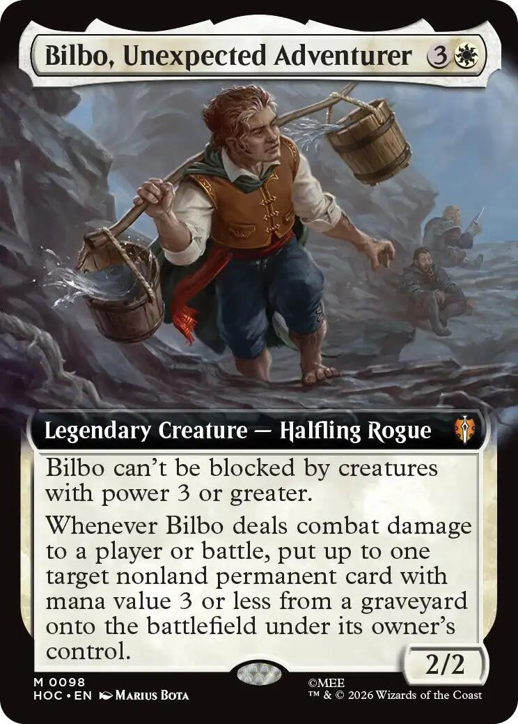 Image for Bilbo, Unexpected Adventurer (Extended Art) (98) (The Hobbit: Eternal-Legal) (HOC) - Magic: The Gathering