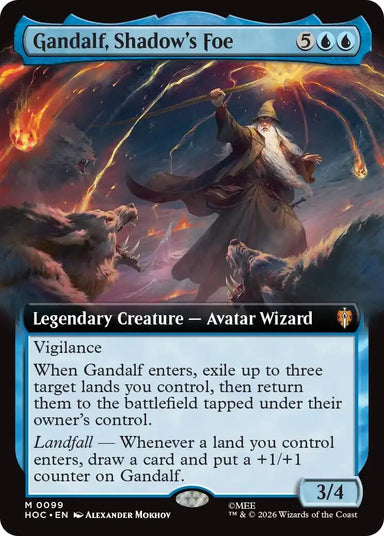 Image for Gandalf, Shadow's Foe (Extended Art) (99) (The Hobbit: Eternal-Legal) (HOC) - Magic: The Gathering