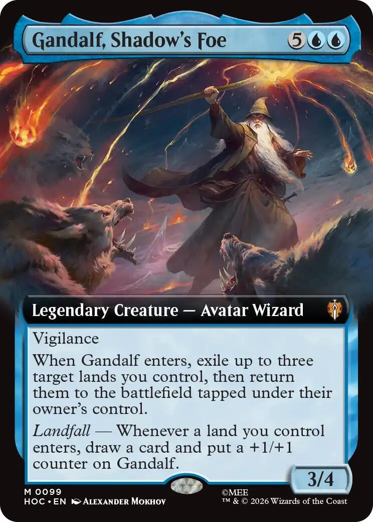 Image for Gandalf, Shadow's Foe (Extended Art) (99) (The Hobbit: Eternal-Legal) (HOC) - Magic: The Gathering