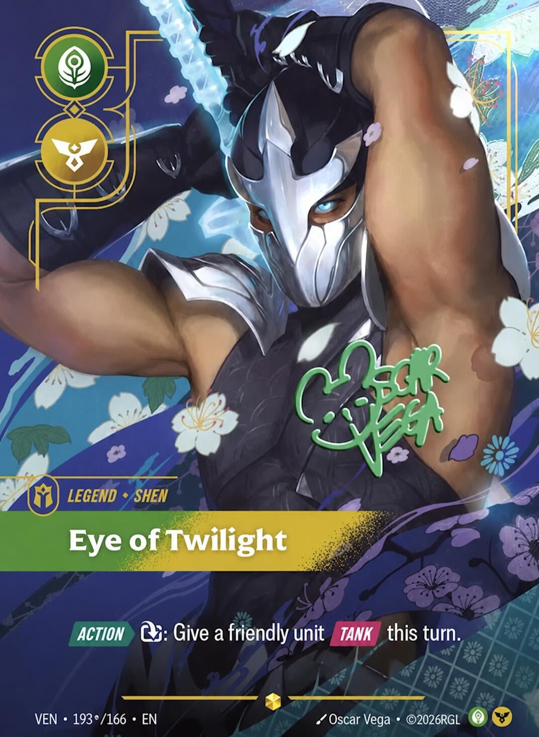 Image for Shen, Eye of Twilight (Signature) (193*/166) (Vendetta) (VEN) - Riftbound: League of Legends Trading Card Game