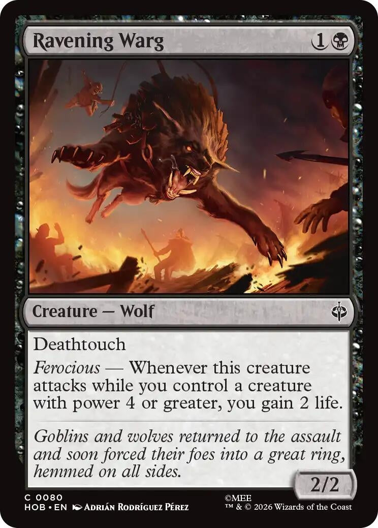Image for Ravening Warg (80) (The Hobbit) (HOB) - Magic: The Gathering