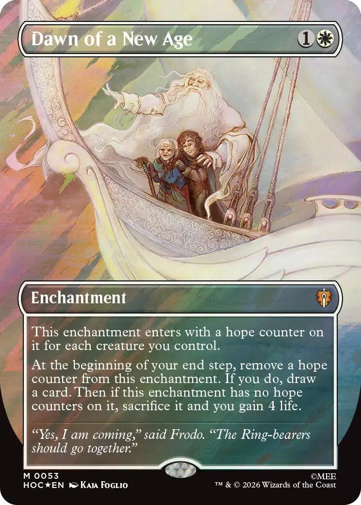 Image for Dawn of a New Age (Borderless) (Surge Foil) (53) (The Hobbit: Eternal-Legal) (HOC) - Magic: The Gathering