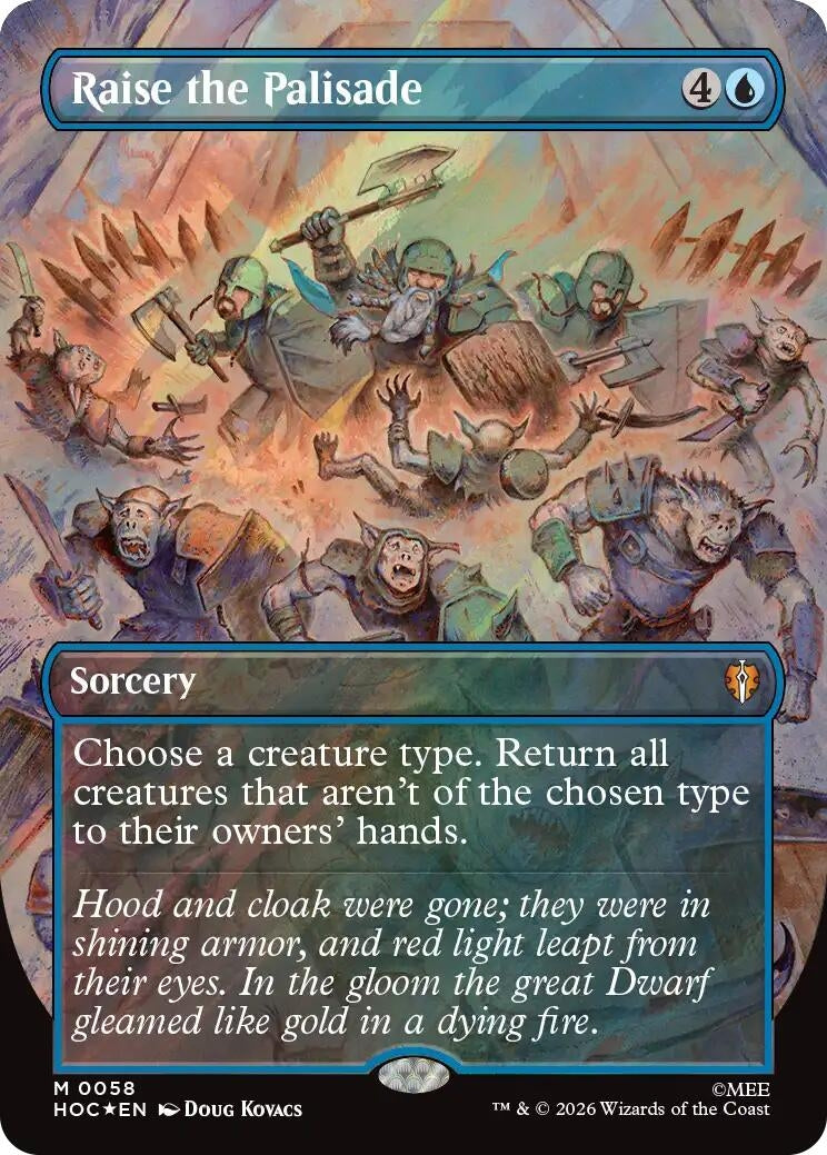 Image for Raise the Palisade (Borderless) (Surge Foil) (58) (The Hobbit: Eternal-Legal) (HOC) - Magic: The Gathering