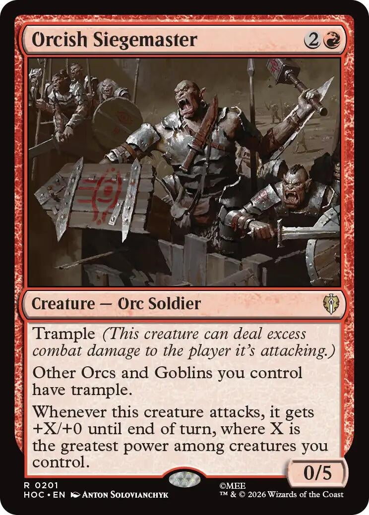 Image for Orcish Siegemaster (201) (The Hobbit: Eternal-Legal) (HOC) - Magic: The Gathering