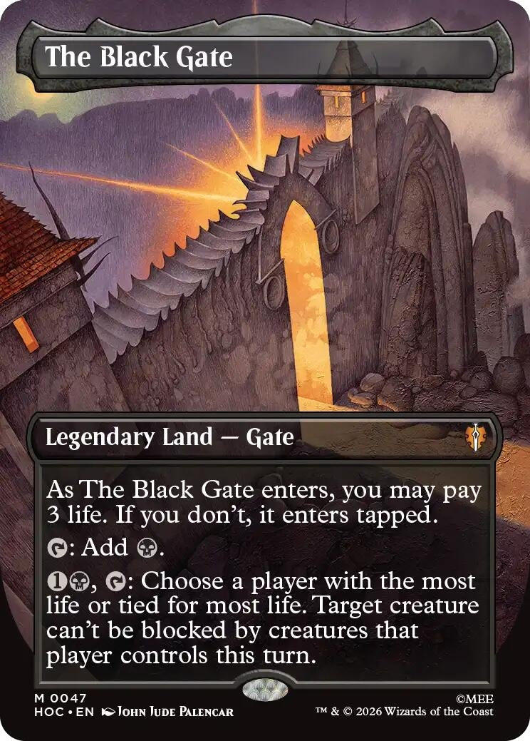 Image for The Black Gate (Borderless) (47) (The Hobbit: Eternal-Legal) (HOC) - Magic: The Gathering