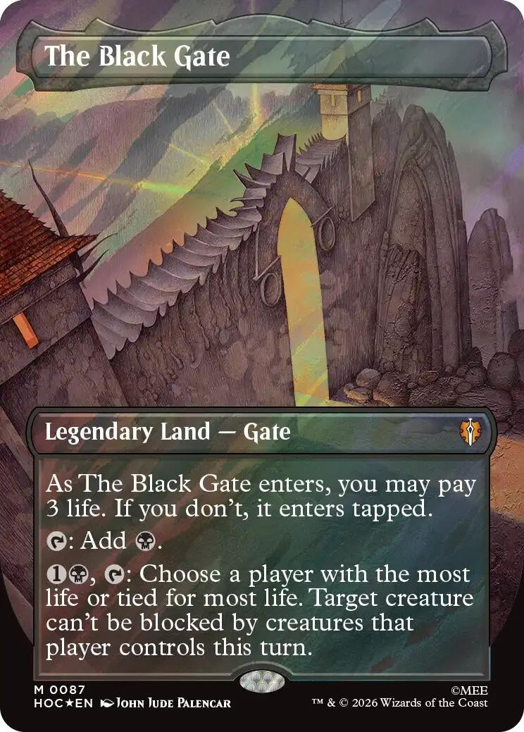 Image for The Black Gate (Borderless) (Surge Foil) (87) (The Hobbit: Eternal-Legal) (HOC) - Magic: The Gathering
