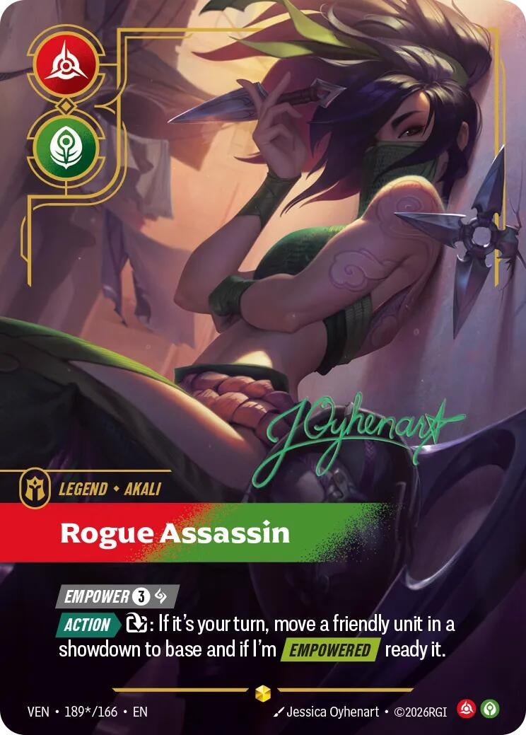 Image for Akali, Rogue Assassin (Signature) (189*/166) (Vendetta) (VEN) - Riftbound: League of Legends Trading Card Game