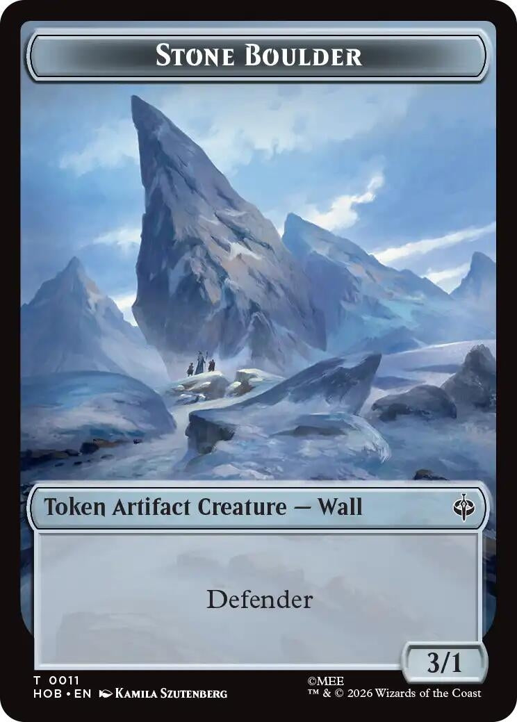 Image for Stone Boulder // Dragon Double-Sided Token (11 // 5) (The Hobbit) (HOB) - Magic: The Gathering