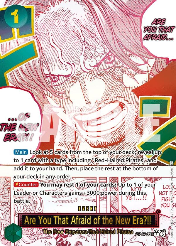 Image for Are You That Afraid of the New Era?! (Alternate Art) (OP17-037) (The World's Strongest Warriors) (OP17) - One Piece Card Game