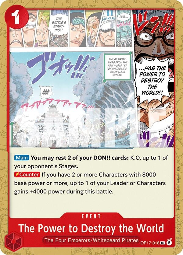 Image for The Power to Destroy the World (OP17-018) (The World's Strongest Warriors) (OP17) - One Piece Card Game
