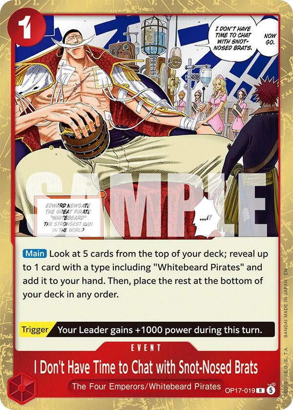Image for I Don't Have Time to Chat with Snot-Nosed Brats (OP17-019) (The World's Strongest Warriors) (OP17) - One Piece Card Game