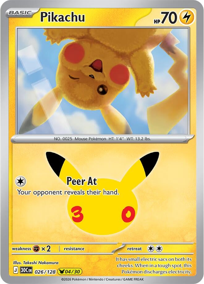 Pikachu (026/128) (ME: 30th Celebration)