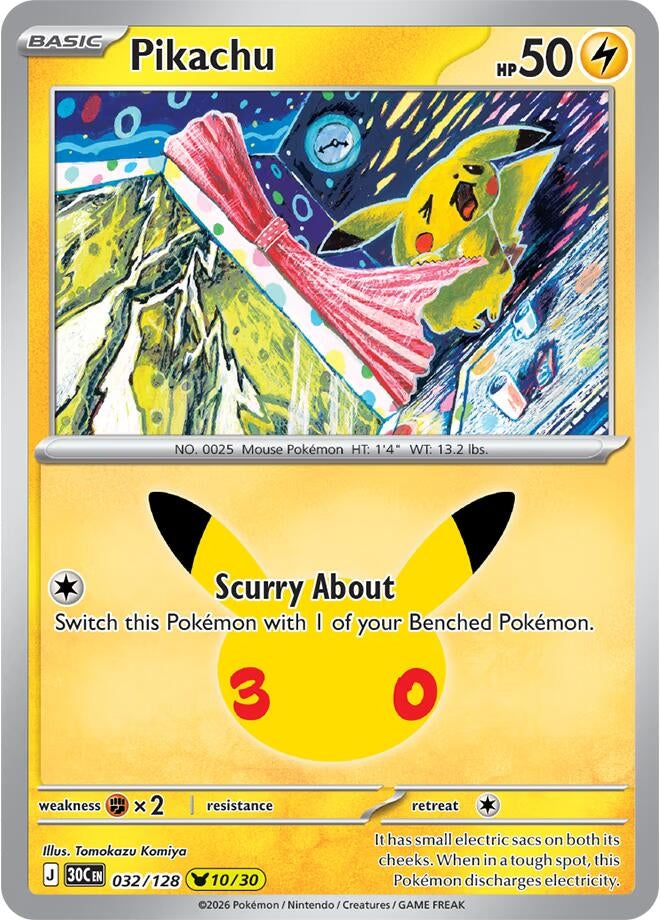 Pikachu (032/128) (ME: 30th Celebration)