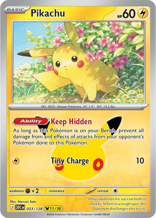 Pikachu (033/128) (ME: 30th Celebration)