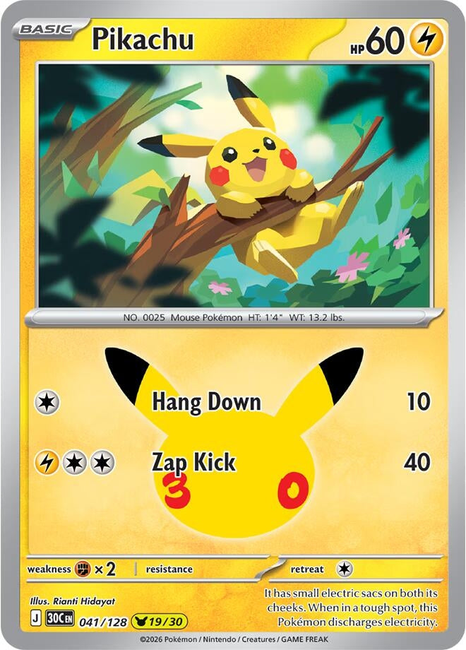 Pikachu (041/128) (ME: 30th Celebration)