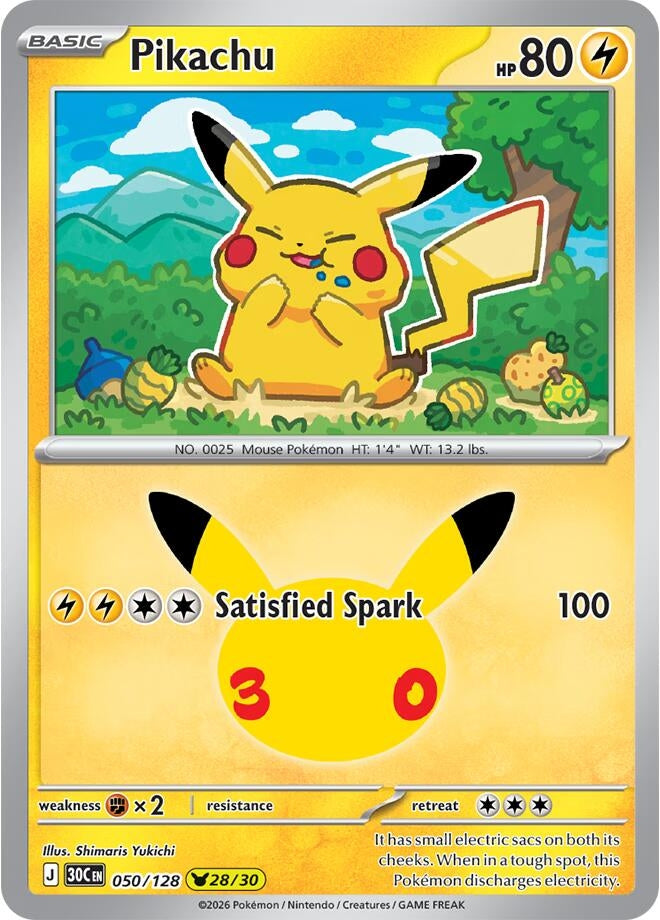 Pikachu (050/128) (ME: 30th Celebration)
