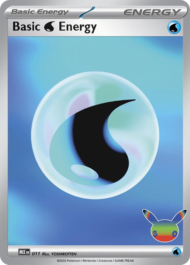 Basic Water Energy - 011 (30th Celebration) (011) (MEE: Mega Evolution Energies)