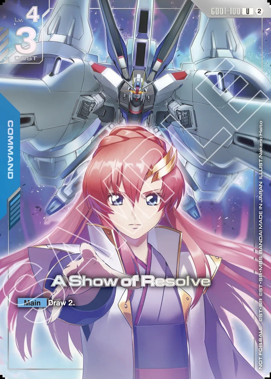 Image for A Show of Resolve (1st Anniversary Event) (GD01-100) (Gundam Promotional Cards) (GCG-PR) - Gundam Card Game