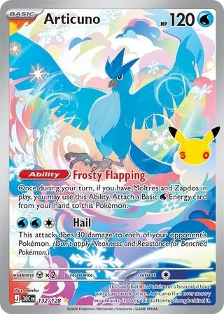 Articuno (132/128) (ME: 30th Celebration)