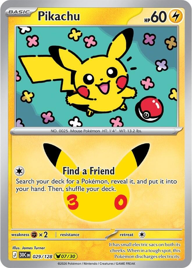 Pikachu (029/128) (ME: 30th Celebration)