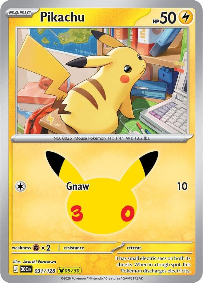 Pikachu (031/128) (ME: 30th Celebration)