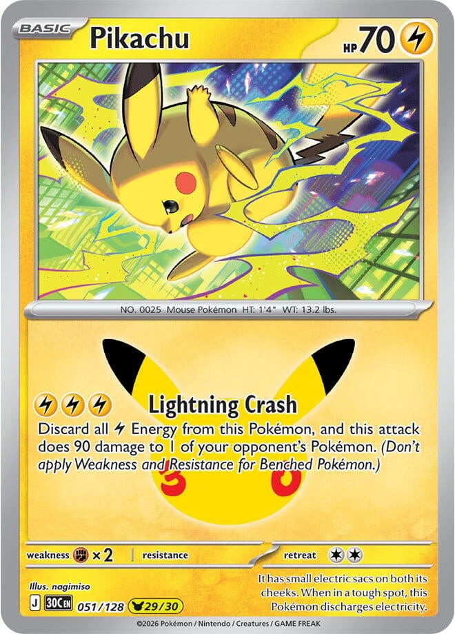 Pikachu (051/128) (ME: 30th Celebration)