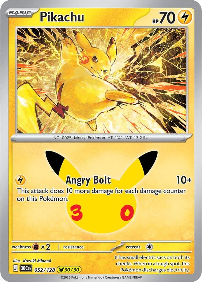 Pikachu (052/128) (ME: 30th Celebration)