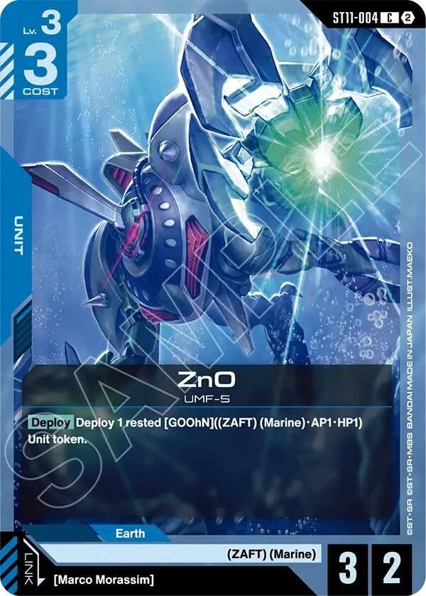 Image for ZnO (ST11-004) (Starter Deck 11: Aquatic Assault) (ST11) - Gundam Card Game